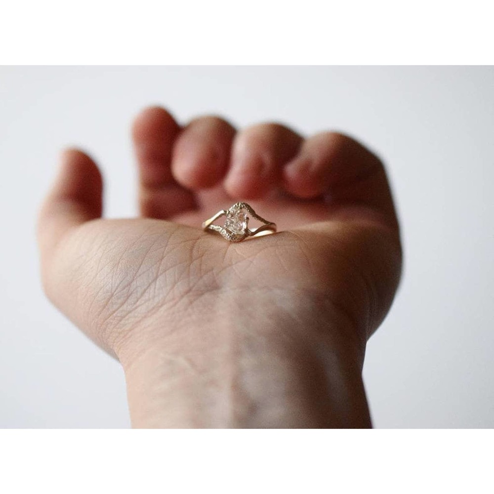 Engagement Ring, Art Deco Ring Raw Stone Rings, Gift for her